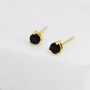 Sterling Silver Tiny Black Diamond Cz Stud Earrings, thumbnail 6 of 12