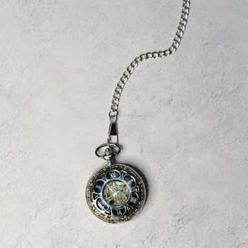 Steampunk Pocket Watch Silver; The Milburn Two, 5 of 7
