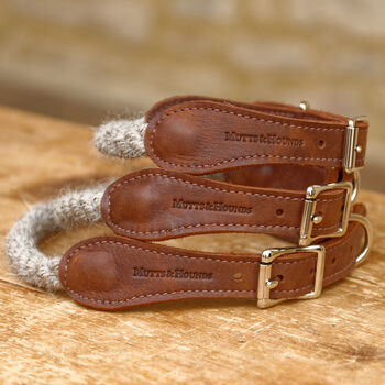 Natural British Wool Rope And Leather Dog Collar, 3 of 7