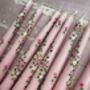 Hand Painted Pink Rose Garland Candles, thumbnail 2 of 5