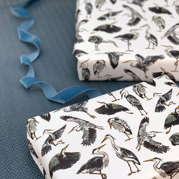 Heron Watercolour Wrapping Paper, 7 of 11