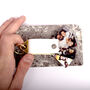 Woman's Personalised White Leather Photo Keyring, thumbnail 1 of 5