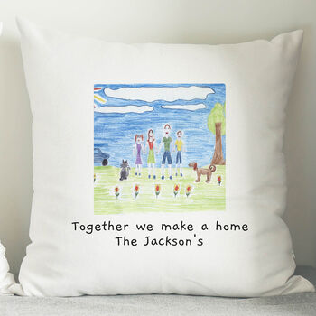 Personalised Childrens Drawing Photo Upload Cushion, 6 of 7