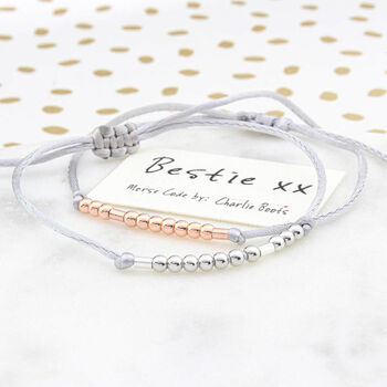 Bestie Morse Code Friendship Bracelet, 2 of 6