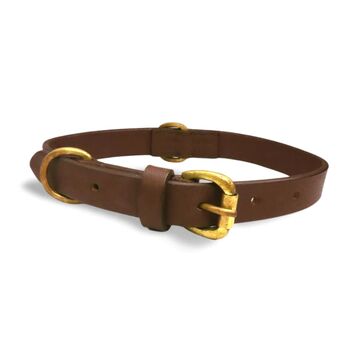 Handmade Buffalo Leather Dog Collar In Two Colours, 3 of 6
