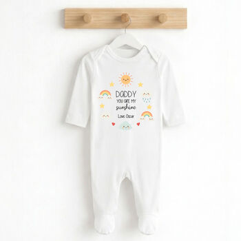 Personalised First Father's Day Babygrow / Baby Bodysuit Sun, 5 of 8