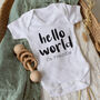 Hello World New Baby Vest, thumbnail 2 of 4