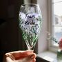 Gypsophila Team Bride Hand Painted Glass Champagne Flute, thumbnail 1 of 5