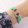 Beaded Wrap Bracelet With Peace Charm, thumbnail 2 of 6