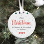 Personalised First Christmas As Nanny And Grandad Gift Ornament, thumbnail 2 of 7