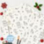 Colour Me In Kids Christmas Pyjamas With Pens, thumbnail 3 of 10