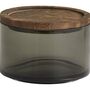 Basil Smoked Glass Storage Jar With Wooden Lid, thumbnail 2 of 5