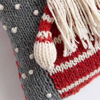 Christmas Gonk Cushion Intermediate Knitting Kit, 6 of 8