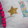 Personalised Name And Glitter Stars Cushion, thumbnail 6 of 7