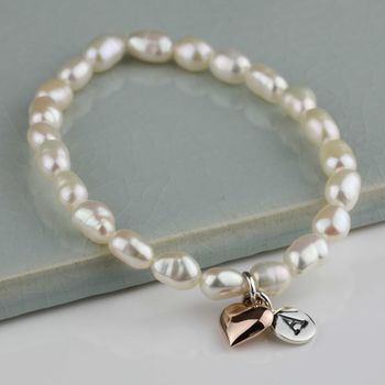 Personalised Freshwater Pearl Heart Bracelet, 4 of 9