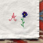 Personalised Hand Embroidered Initial Linen Napkin, thumbnail 2 of 10