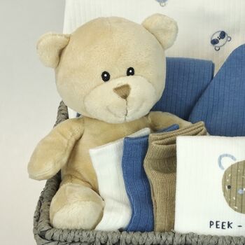 Peek A Bear New Baby Boy Gift Set Hamper, 2 of 7