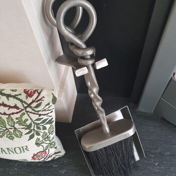 Handcrafted Fireside Brush And Shovel Set Hearth Tidy, 7 of 9