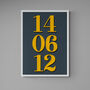Personalised Special Date Grey And Yellow Wall Art, thumbnail 4 of 7