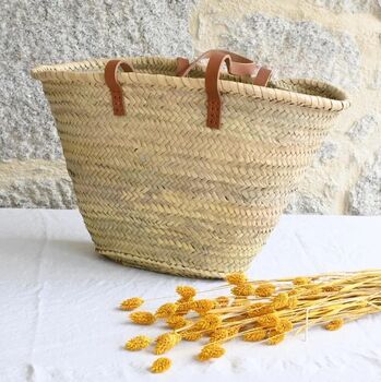 Handwoven Straw Market Basket, 2 of 5
