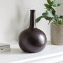 Dark Bulbous Ceramic Vase, thumbnail 1 of 3