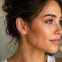 Illusion Beaded Double Hoop Spiral Single Piercing Earrings, thumbnail 1 of 6