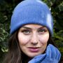 Personalised Hearts Cashmere Wool Beanie Winter Hat, thumbnail 4 of 7