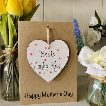 Personalised Mother's Day Auntie Wooden Keepsake Card, 2 of 3