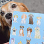 Blue Cartoon Dogs Birthday Gift Wrap, thumbnail 8 of 9