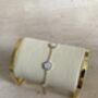 18 K Gold Plated Five Leaf Clover Bracelet Gold White, thumbnail 5 of 5