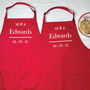 Personalised Arch Wedding Anniversary Couple Aprons, thumbnail 5 of 7