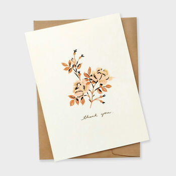 Cream Dainty Simple Rose Thank You Card, 3 of 3
