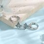 Sterling Silver Enamel Ivy Leaf Huggie Hoop Earrings, thumbnail 6 of 10
