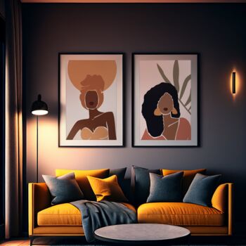 Set Of Three Abstract Black Women A3 Poster Print, 6 of 12