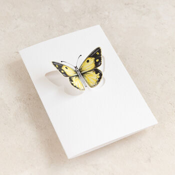 Yellow Watercolour Butterfly Pop Out Card, 2 of 3