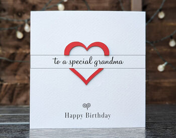 Personalised Birthday Card For Grandma – Special Elegant Keepsake – Handmade Gift For Grandmother – Milestone Greeting Card, 2 of 4