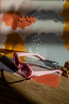 Pink Angled Polygon Thick Frame Sunglasses, 6 of 6