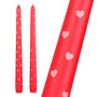 Pair Of Red And Pink Heart Candles, thumbnail 2 of 6