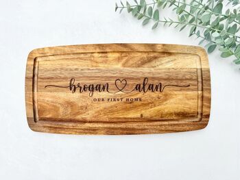 Our First Home Engraved Chopping Board, 6 of 7