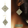 Geometric Diamond Shaped Earrings | Four Colours Available, thumbnail 3 of 7
