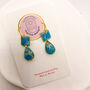 Turqoise Dainty Drop, Clay And Resin Earrings, thumbnail 4 of 12