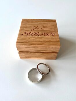 Personalised Oak Ring Box, 2 of 4