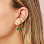 Lola Green Gold Huggie Hoops, thumbnail 2 of 2