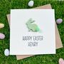 Personalised Happy Easter Pom Pom Bunny Rabbit Card, thumbnail 2 of 4