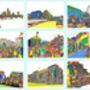 Sets Of Artistic City Postcards, thumbnail 4 of 12