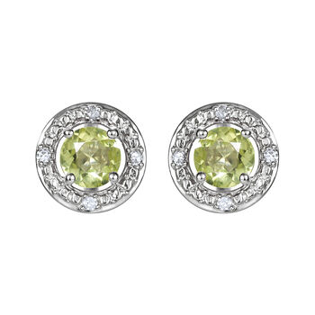 Sterling Silver Birthstone And Diamond Halo Earrings, 9 of 12