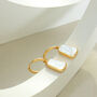 Mother Of Pearl Drop Earrings In 18 K Gold Plate, thumbnail 1 of 4