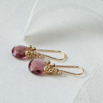 Pink Quartz Drop Earrings, 2 of 7
