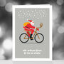 Funny Bike Lovers Christmas Card, Santa On A Bike, thumbnail 7 of 8