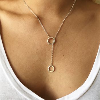 Sterling Silver Double Loop Necklace, 5 of 9